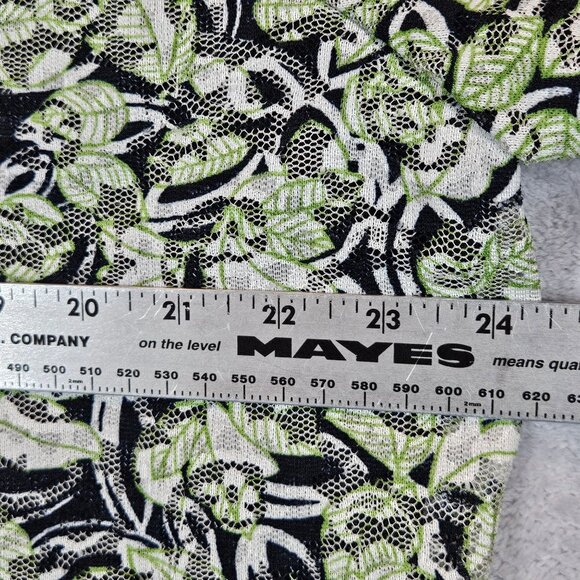 JM Collection Womans 3X Floral Lace blouse Black/Green lined Office casual - Picture 2 of 14